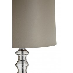 Saturn Clear Glass Sphere and Chrome Finish Table Lamp