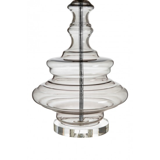 Saturn Clear Glass Sphere and Chrome Finish Table Lamp
