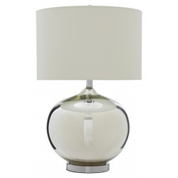 Carrie Glass and Chrome Globe Base Table Lamp