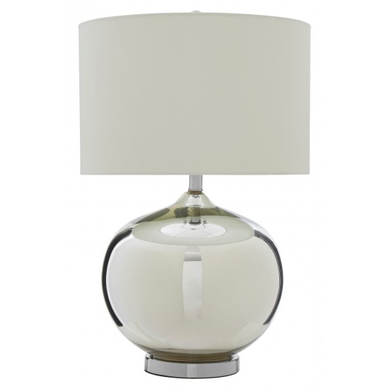 Carrie Glass and Chrome Globe Base Table Lamp