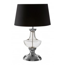 Lunar Glass Base and Nickel Finish Luxe Table Lamp