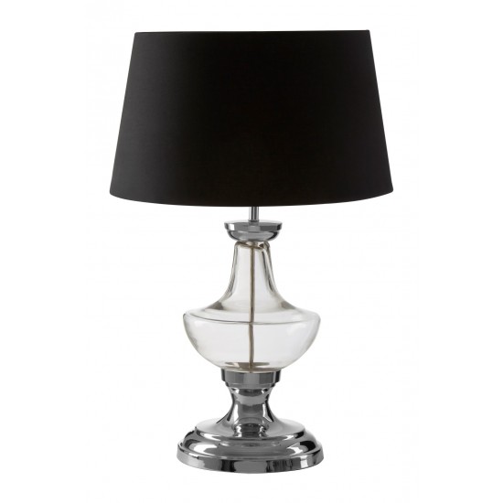 Lunar Glass Base and Nickel Finish Luxe Table Lamp