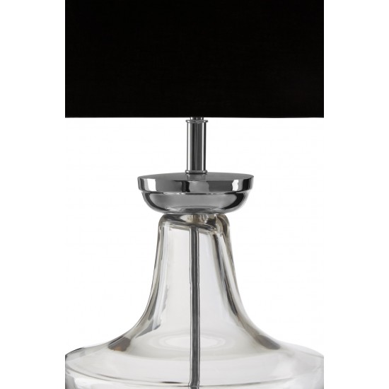 Lunar Glass Base and Nickel Finish Luxe Table Lamp