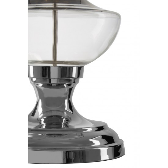 Lunar Glass Base and Nickel Finish Luxe Table Lamp
