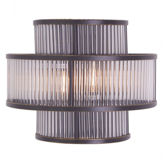 Sutton Gold And Glass Three Tier Wall Light 