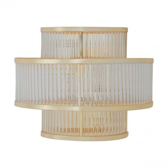 Sutton Gold And Glass Three Tier Wall Light 