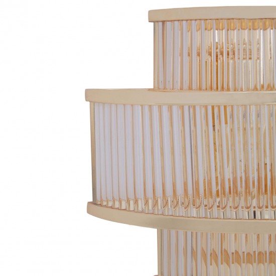 Sutton Gold And Glass Three Tier Wall Light 