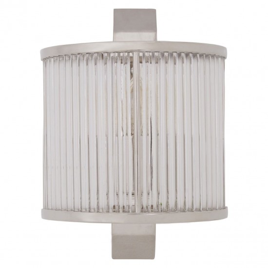Sutton Nickel And Glass Wall Light 
