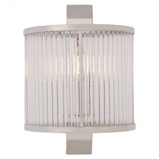Sutton Nickel And Glass Wall Light 