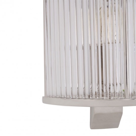 Sutton Nickel And Glass Wall Light 