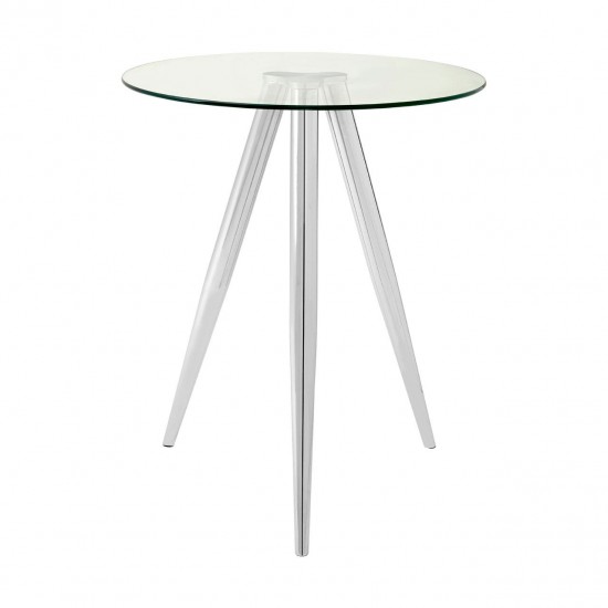 Tribeca Glass And Chrome Tall Bar Table 