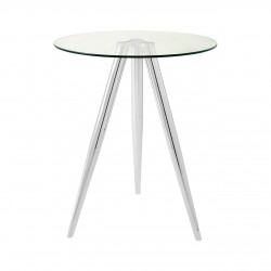 Tribeca Glass And Chrome Tall Bar Table 