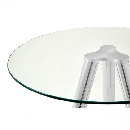 Tribeca Glass And Chrome Tall Bar Table 