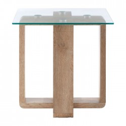 Tribeca Glass And Wood Side Table 