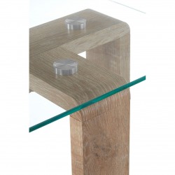 Tribeca Glass And Wood Side Table 