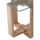 Tribeca Glass And Wood Side Table 