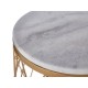 Armena Marble Top and Gold Finish Side Table Set