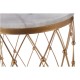 Armena Marble Top and Gold Finish Side Table Set