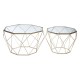 Armena Glass Top Gold Base Finish Side Table Set