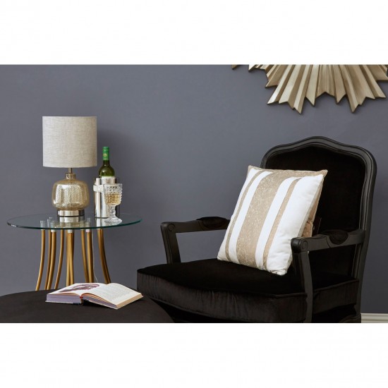 Misha Gold Finish and Glass Side Table 