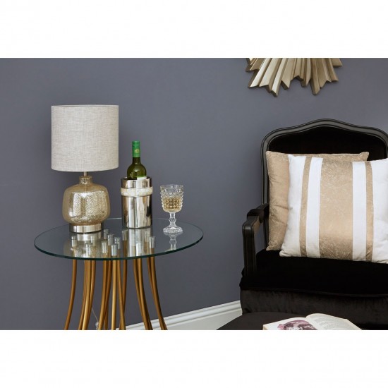 Misha Gold Finish and Glass Side Table 