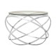 Stratus Glass and Sliver Finish Side Table 