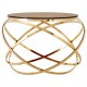 Stratus Amber Glass and Gold Finish Side Table 