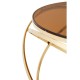 Stratus Amber Glass and Gold Finish Side Table 