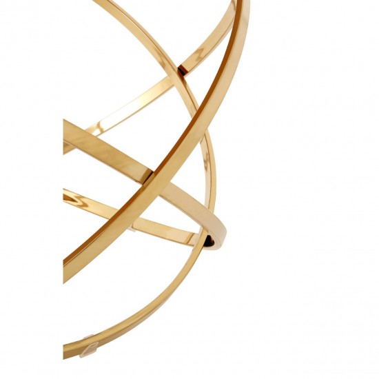 Stratus Amber Glass and Gold Finish Side Table 