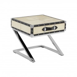 Soho Blond Cow Hide Side Table
