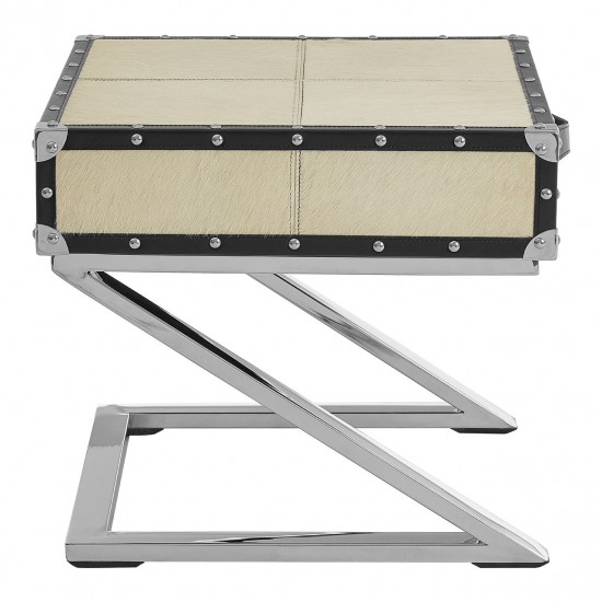 Soho Blond Cow Hide Side Table