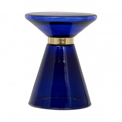 Hepburn Blue Glass and Gold Side Table 