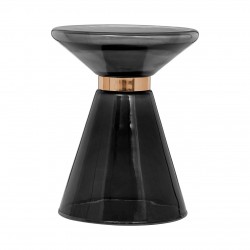 Hepburn Black Glass and Copper Side Table