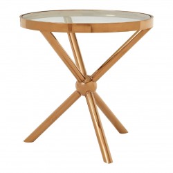 Gatsby Round Rose Gold Finish Side Table