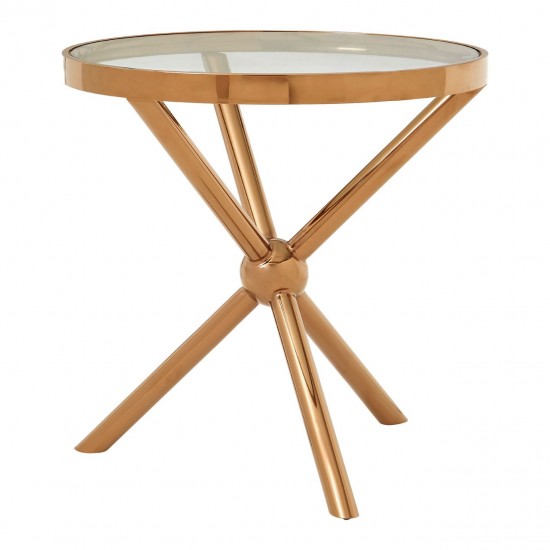 Gatsby Round Rose Gold Finish Side Table