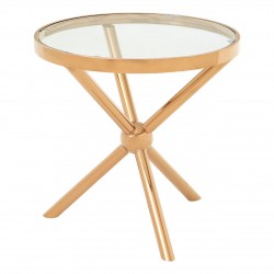 Gatsby Round Rose Gold Finish Side Table