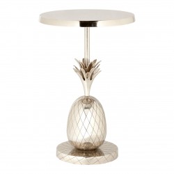 Caicos Silver Finish Pineapple Side Table 