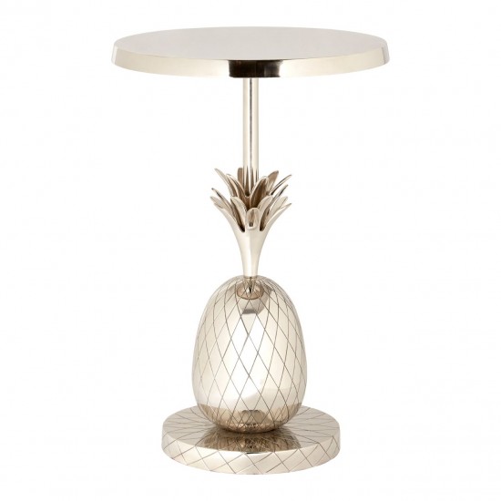 Caicos Silver Finish Pineapple Side Table 