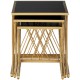 Eclectic Gold And Black Nest Of Three Tables 