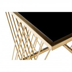 Eclectic Gold And Black Nest Of Three Tables 