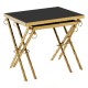 Eclectic Gold And Black Nest Of Two Tables 