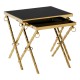 Eclectic Gold And Black Nest Of Two Tables 