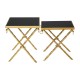 Eclectic Gold And Black Nest Of Two Tables 