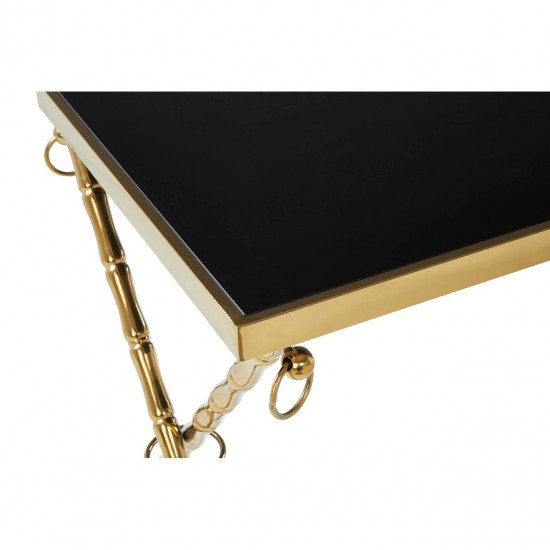 Eclectic Gold And Black Nest Of Two Tables 