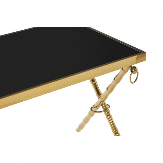 Eclectic Gold And Black Nest Of Two Tables 