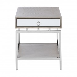 Hawkins Ash And Silver Side / Bedside Table 