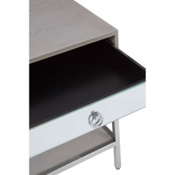 Hawkins Ash And Silver Side / Bedside Table 