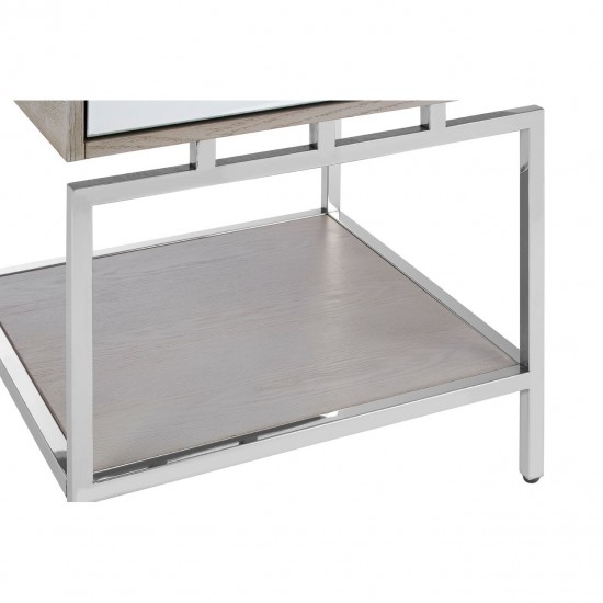 Hawkins Ash And Silver Side / Bedside Table 