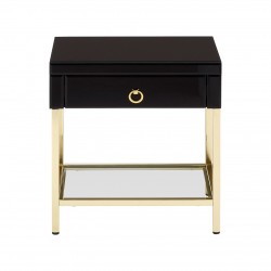 Brach Black and Gold Finish Side Table 