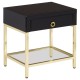 Brach Black and Gold Finish Side Table 